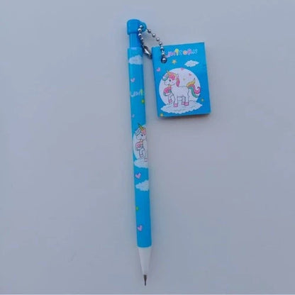 Blue mechanical unicorn pencil