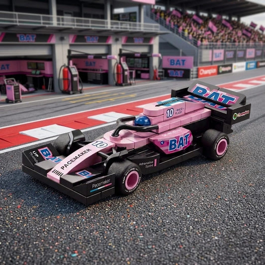 Pink Grand Prix Racer Vehicle Building Block (1Pc)