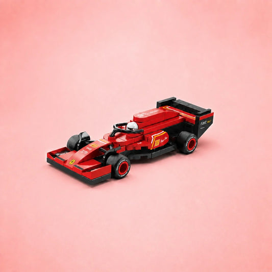 Red Grand Prix Car Vehicle Building Block (1Pc)