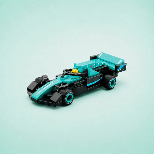 Aqua Grand Prix Racer Vehicle Building Block (1Pc)