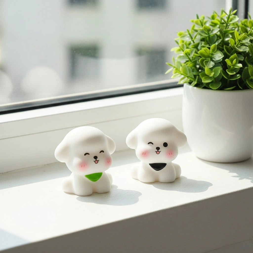 Miniature White Puppy Assorted (1pc)