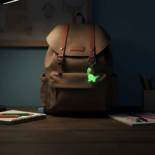 Miniature Glow Resin Dinosaur Assorted (1pc) display as a keyring