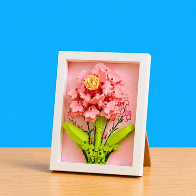 Blossoming Pink Flower Frame Building Block (1Pc)
