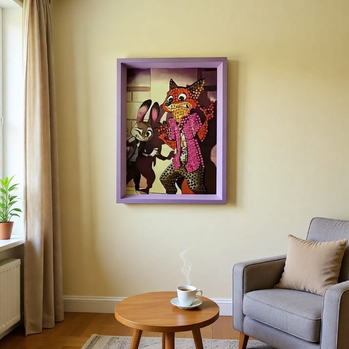 Clever Fox & Bunny Diamond Painting Kit (1Pc)