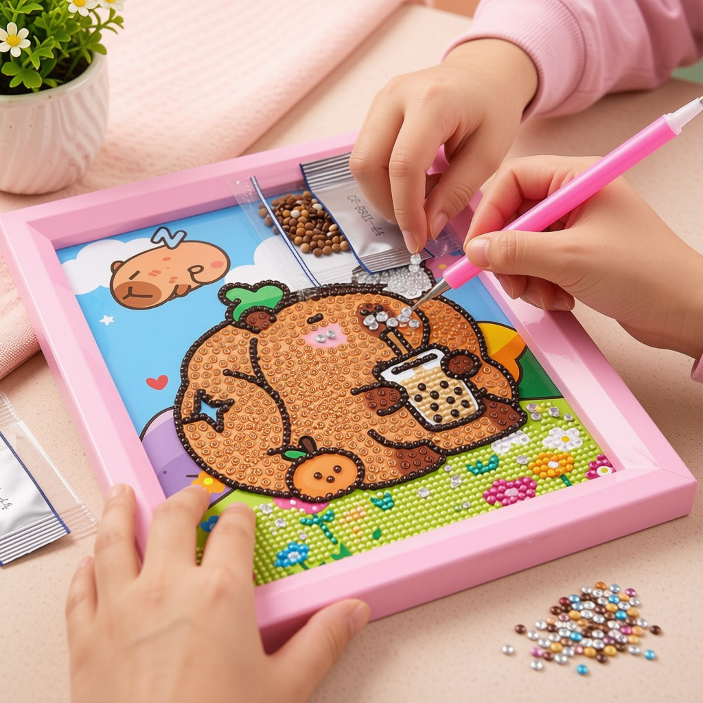 Boba Tea Bear Diamond Painting Kit (1Pc)