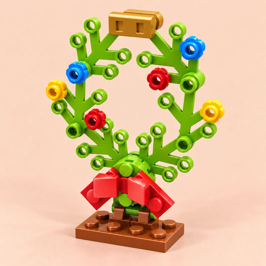 Floral Christmas Wreath Christmas Building Block (1Pc)