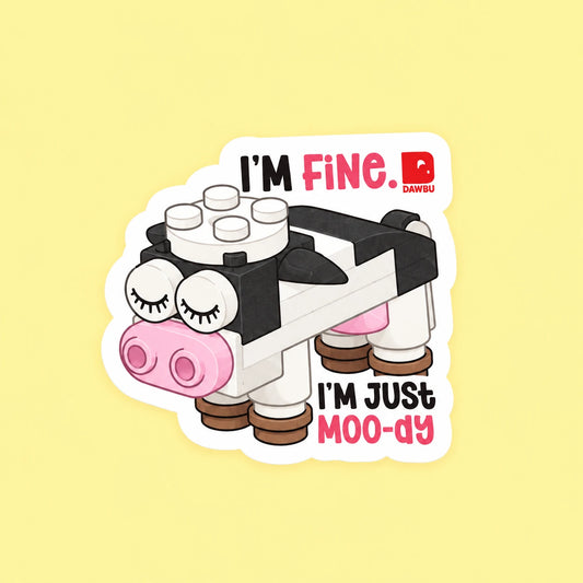 Moody Cow Laminated Sticker (1pc)