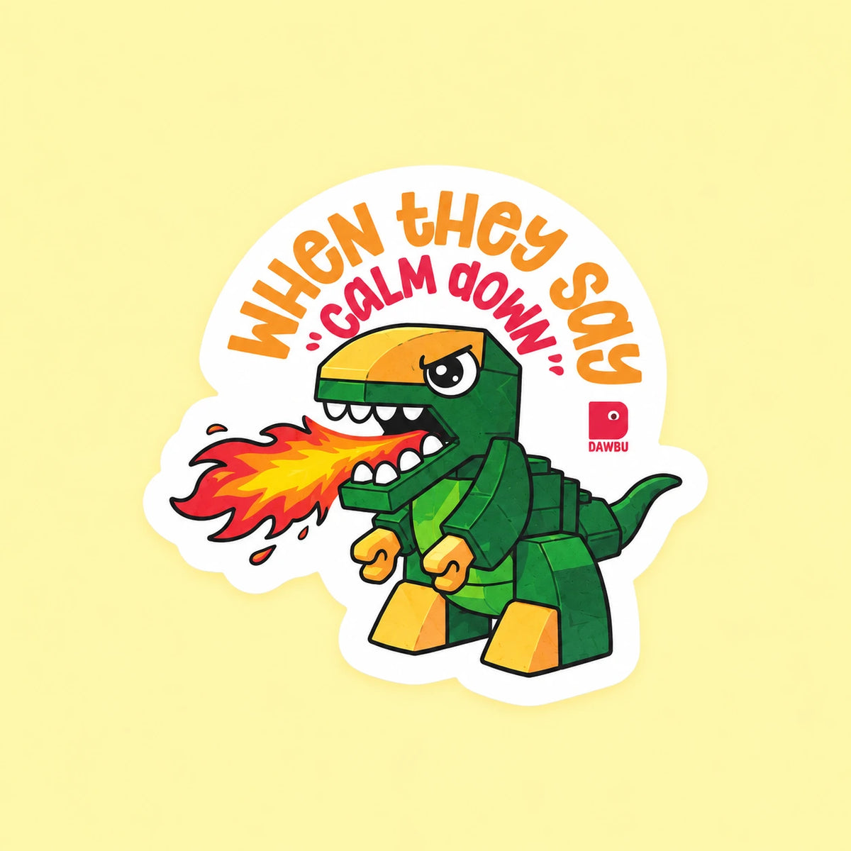 Ragebaited Dino Laminated Sticker (1pc)
