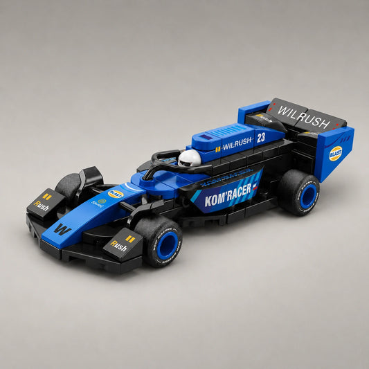 Blue Grand Prix Racer Vehicle Building Block (1Pc)