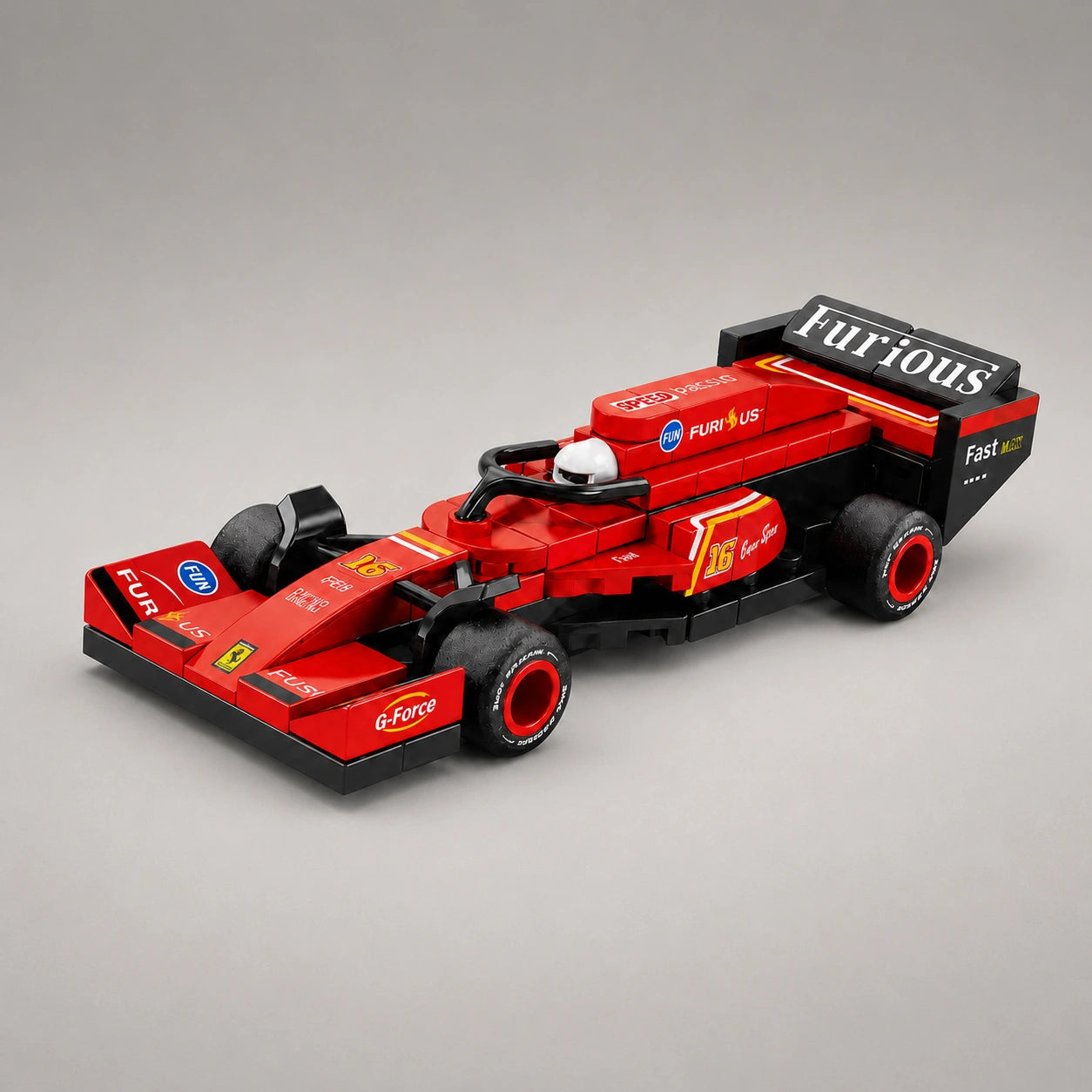 Red Grand Prix Car Vehicle Building Block (1Pc)