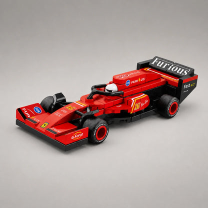Red Grand Prix Car Vehicle Building Block (1Pc)