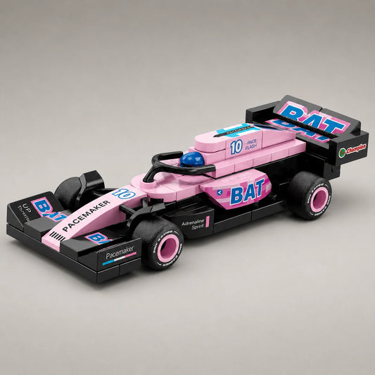 Pink Grand Prix Racer Vehicle Building Block (1Pc)
