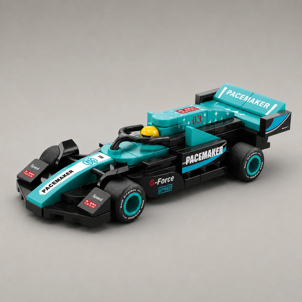 Aqua Grand Prix Racer Vehicle Building Block (1Pc)