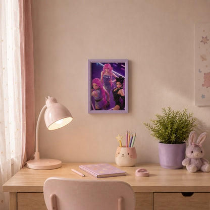 Neon Fashion Girl Trio Diamond Painting Kit (1Pc)