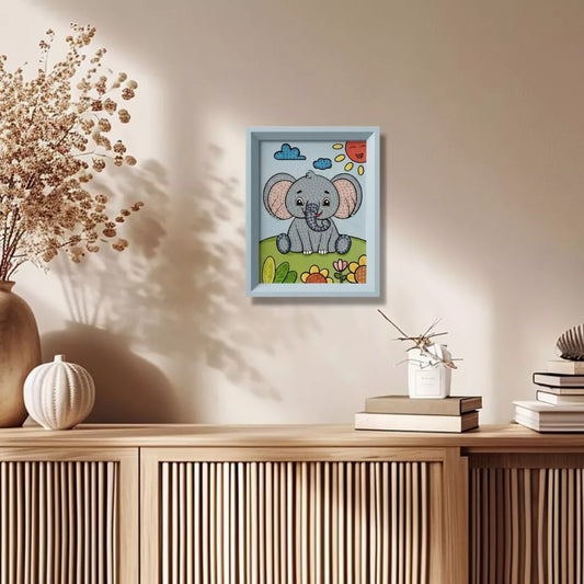 Playful Elephant Diamond Art Painting Kit (1Pc)