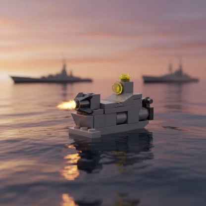 Frigate Building Block (1Pc) in the sea.