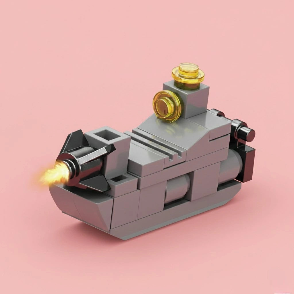 Frigate Building Block (1Pc) on the pink background.