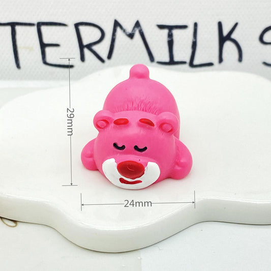 Miniature Cute Pink Bear (1pc) image with size describe on it.