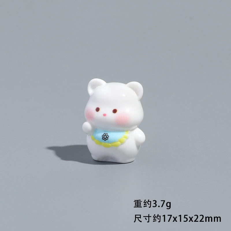 Miniature Cute Resin Bear (1pc) on the blue background.