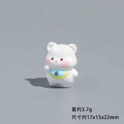 Miniature Cute Resin Bear (1pc) on the blue background.