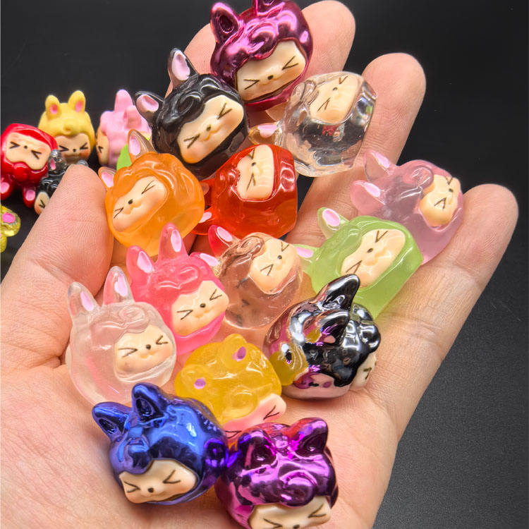 Miniature Glow Kawaii Rabbit (1pc) on the hand.