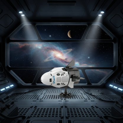 SpaceX Dragon Building Block (1Pc) in the space background.
