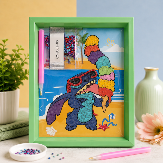 Beach Ice Cream Stitch Diamond Painting Kit (1Pc)