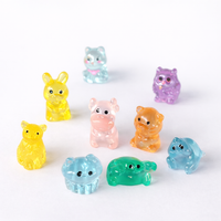 Collection of Miniature Glow Mini Animals on the white background.