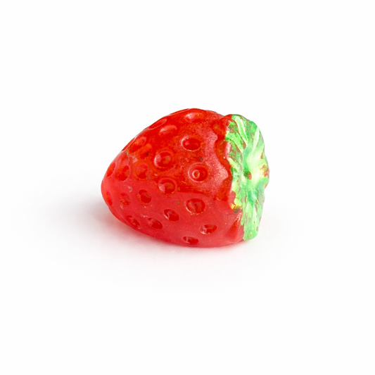 Miniature Glow Strawberries (1Pc) on the white background.