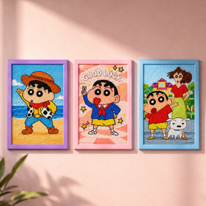 Shinchan Diamond Painting Combo (3Pcs in 1)