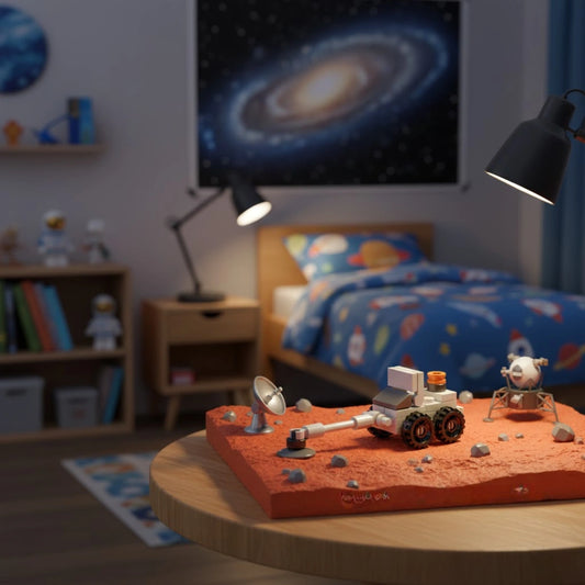 Space Exploration Rover Building Block (1Pc) on the space theme background room.