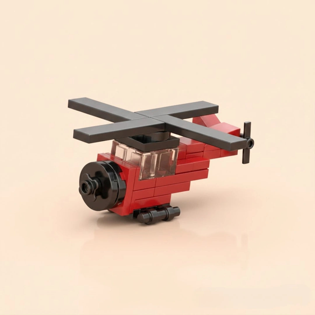 Fire Rescue Chopper Building Block (1Pc) on the light background.