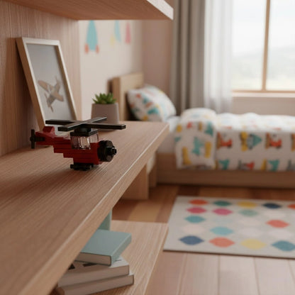 Fire Rescue Chopper Building Block (1Pc) used as decoration in the room.