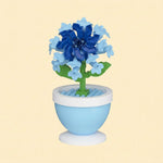 Ocean Blue Blossom Pot Flower Building Block (1Pc) on the white background.
